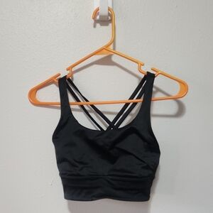 Lululemon Black Strappy Crop Sports Bra Size 4